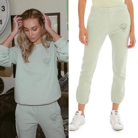 Morgan Stewart pants women's XL mint green joggers made in USA - Picture 1 of 8